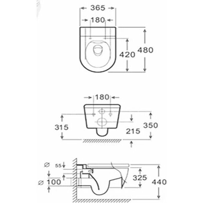 Унитаз подвесной безободковый Selena Circulo с сиденьем микролифт (C001WG) 3