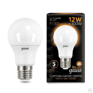 Лампа светодиодная Black Globe 12 Вт 3000К тепл. бел. E27 1150 лм 150-265В Gauss 102502112 GAUSS 