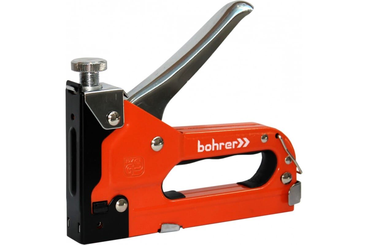 Степлер мебельный Bohrer усиленный 4-14 мм (тип скобы 53) регулируемый, металл (20/10/1) (шт) 44131453