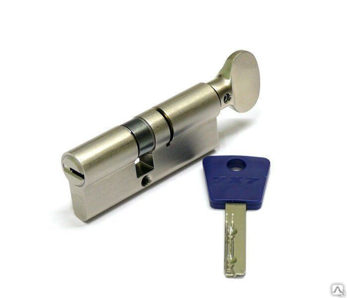 Цилиндровый механизм для замка Mul-T-Lock 7x7 ключ-вертушка 80 мм 40/40 никель