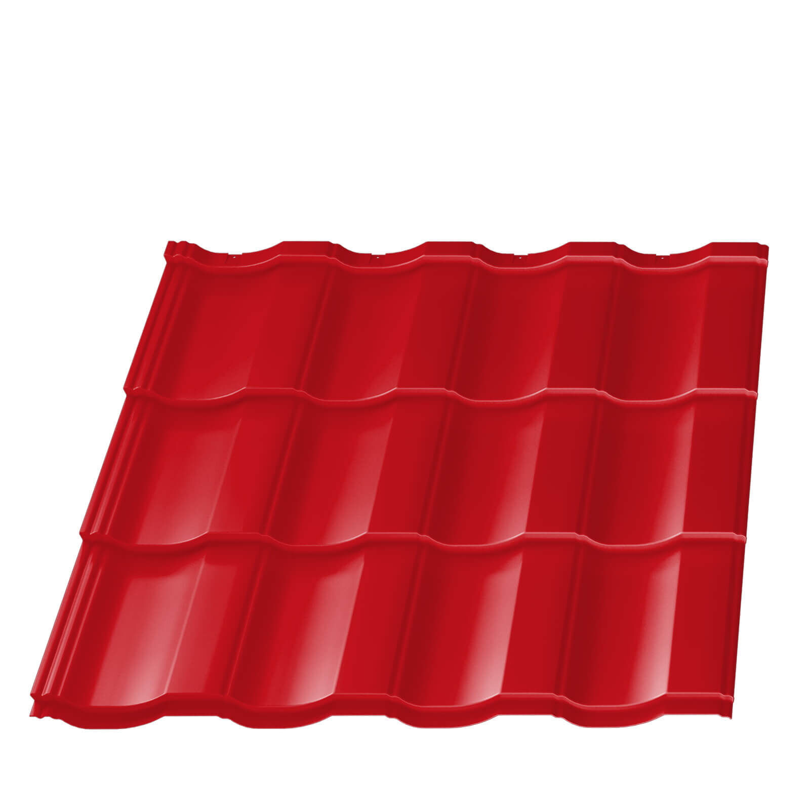 Металлочерепица Геркулес Элит RAL3020 Красный 0,45 мм модуль 3 волны