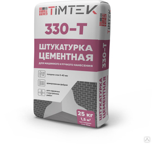 Штукатурка цементная Timtek 330-T для машинного и ручного нанесения 5-40 мм 25 кг 54 шт/пал. #1