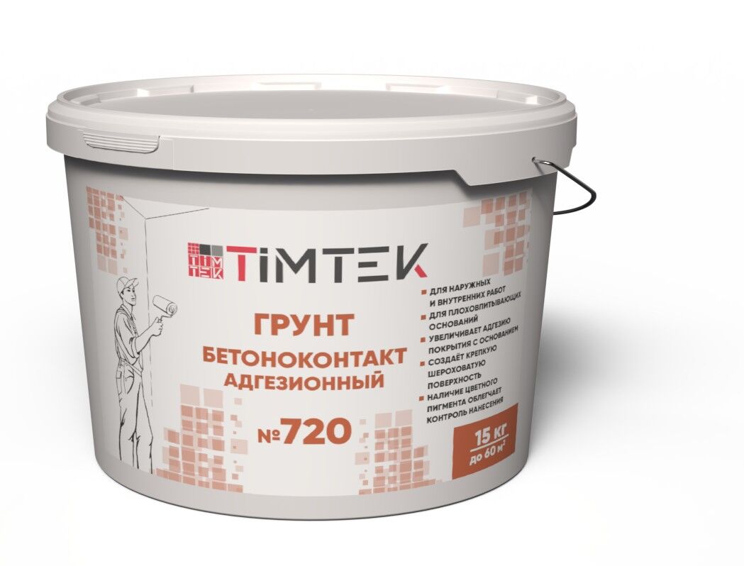 Грунт бетоноконтакт Timtek №720 адгезионный 15 кг 33 шт/пал