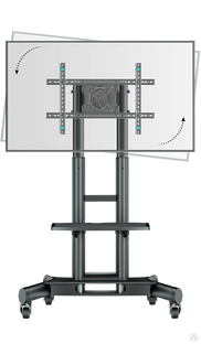 Стойка для телевизора с кронштейном ONKRON 40"-75", мобильная, чёрная TS1551R (ROTO) #1
