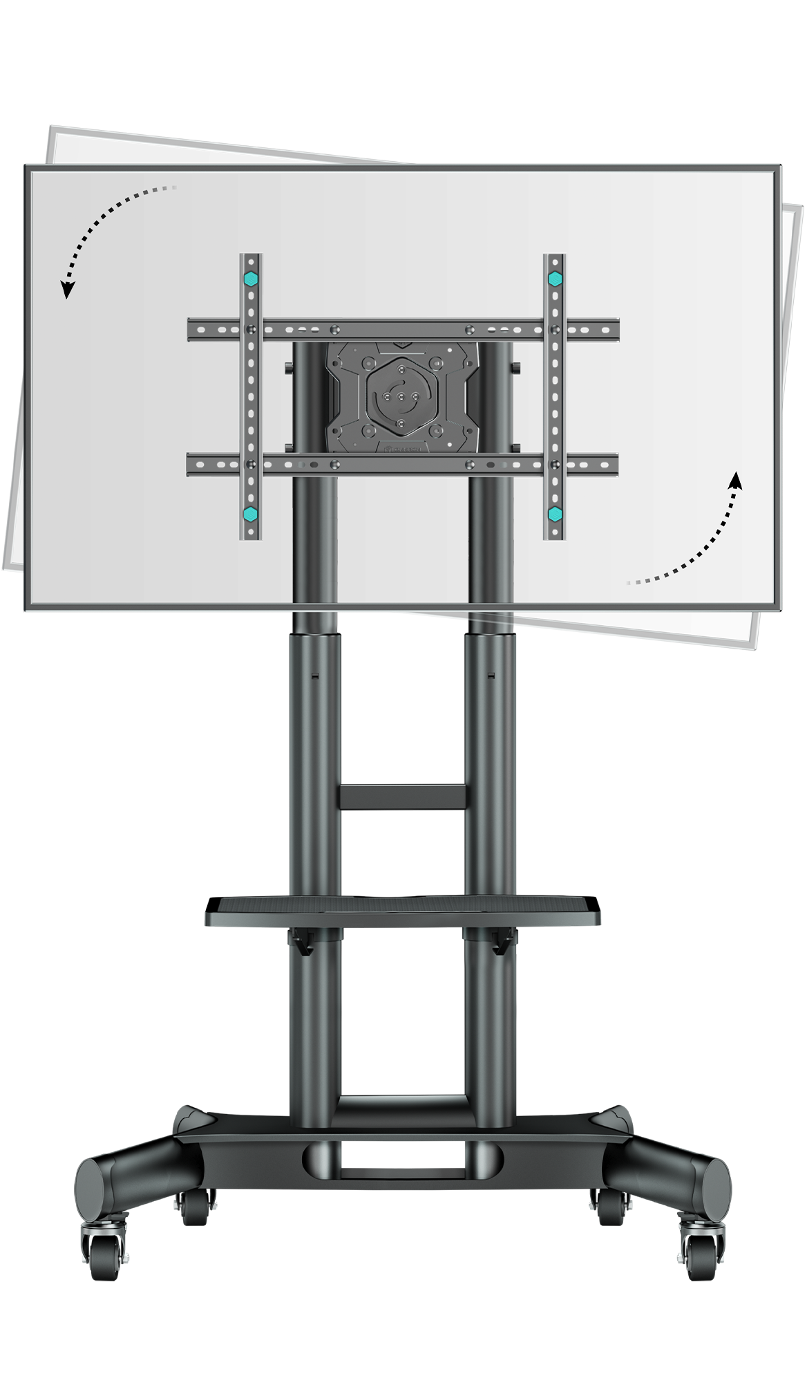 Стойка для телевизора с кронштейном ONKRON 40"-75", мобильная, чёрная TS1551R (ROTO)