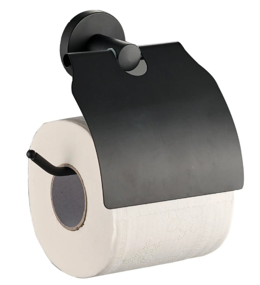 Держатель D-Lin D240111 для туалетной бумаги с крышкой, цвет черный