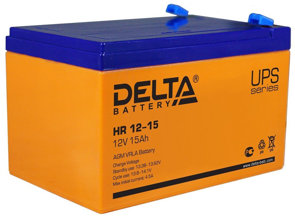 Аккумуляторная батарея 12-15 (12В, 15 Ач) Delta HR 12-15