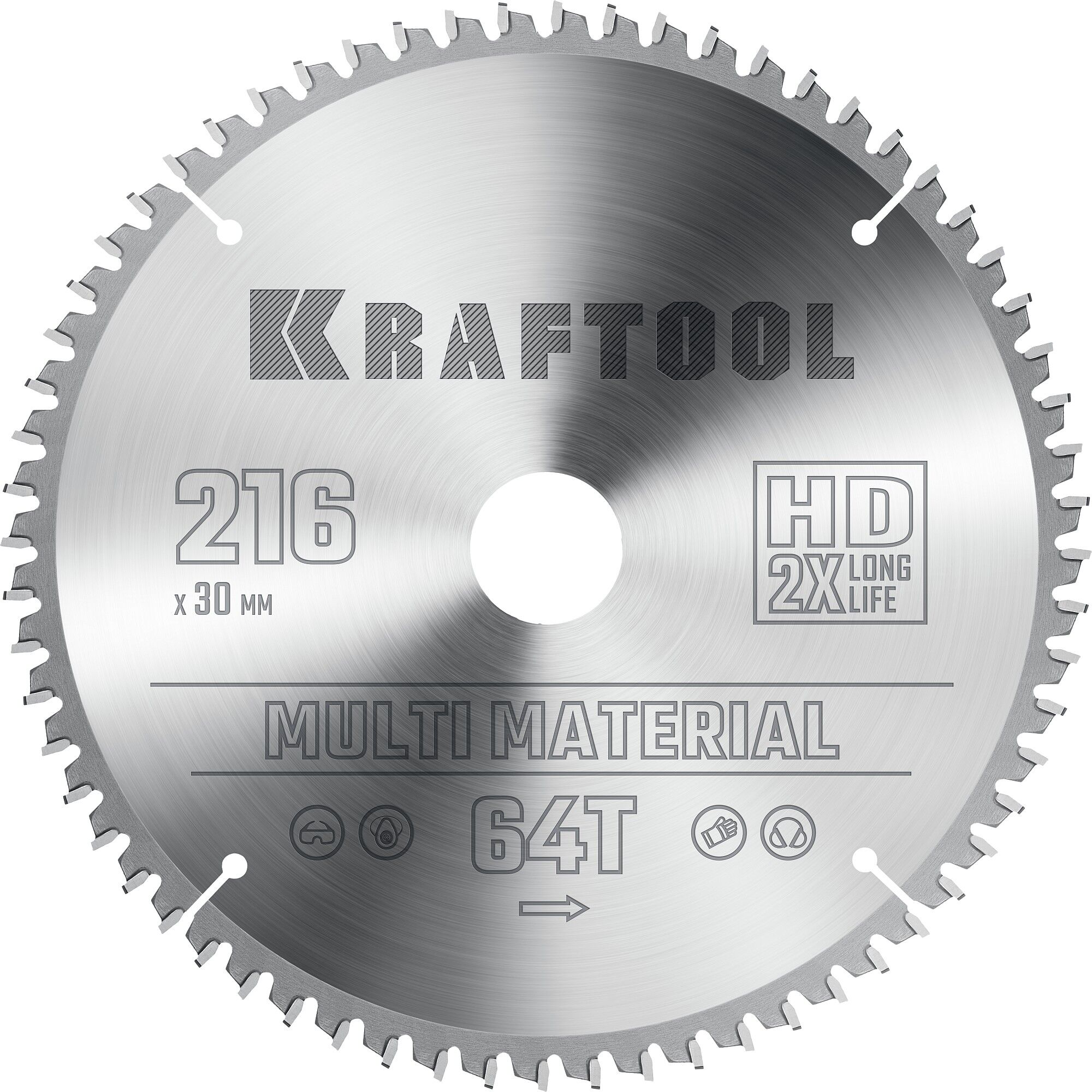 Диск пильный по алюминию KRAFTOOL Multi Material 216х30мм 64Т