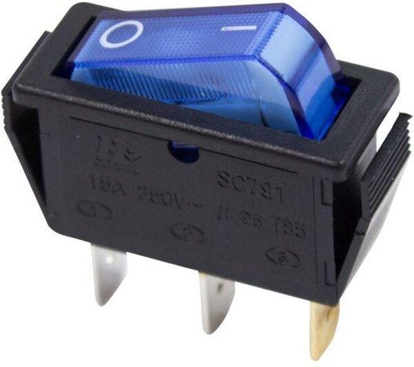 Выключатель клавишный 250V 15А (3с) ON-OFF синий с подсветкой (RWB-404, SC-791, IRS-101-1C) Rexant