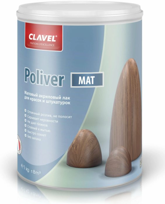 Лак защитный акриловый маовый Clavel Poliver Mat (Клавэль Поливер Мат) 1 кг