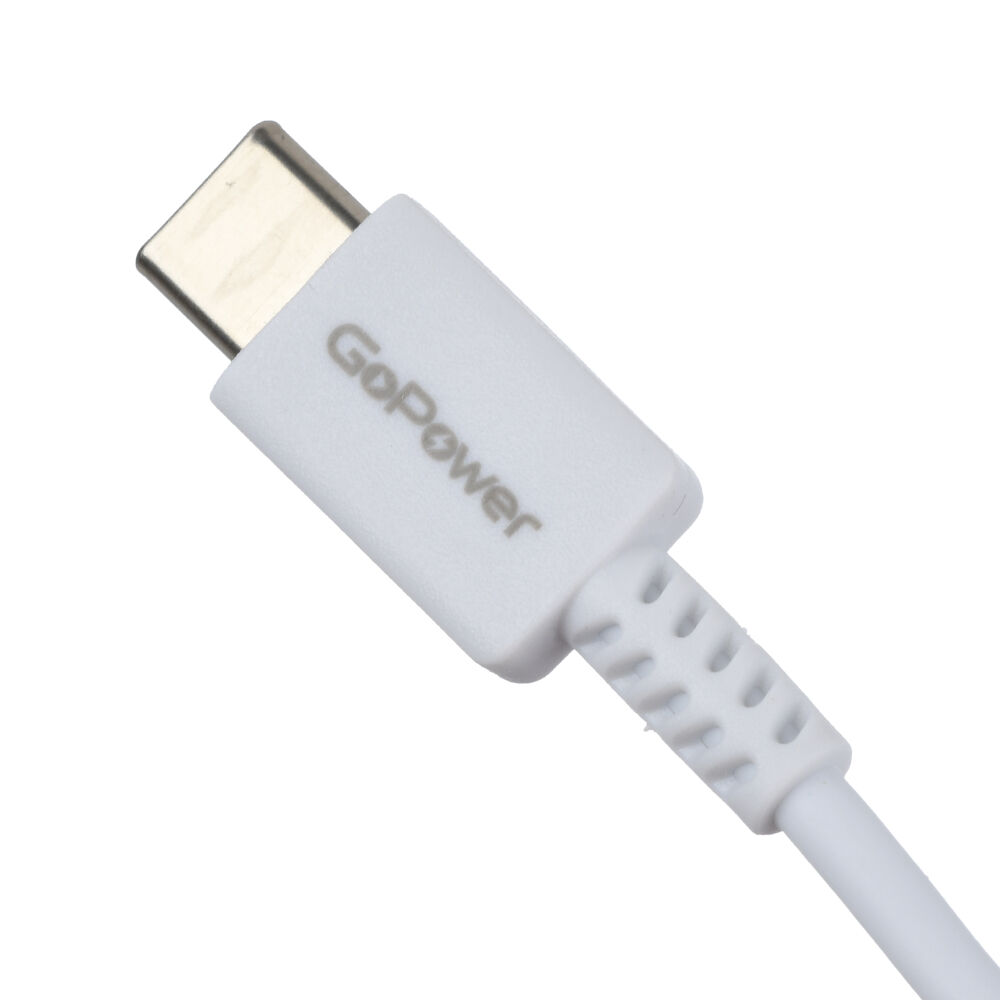 USB кабель шт.Type-C - шт.Type-C 1м, 100W, белый GP20TT "GoPower" 3
