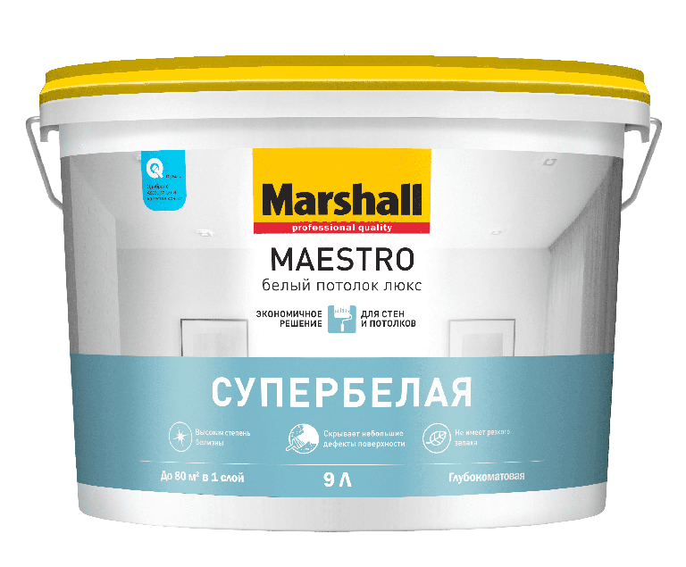 Marshall MAESTRO краска Потолок Люкс глубокоматовая 9 л. 5248811