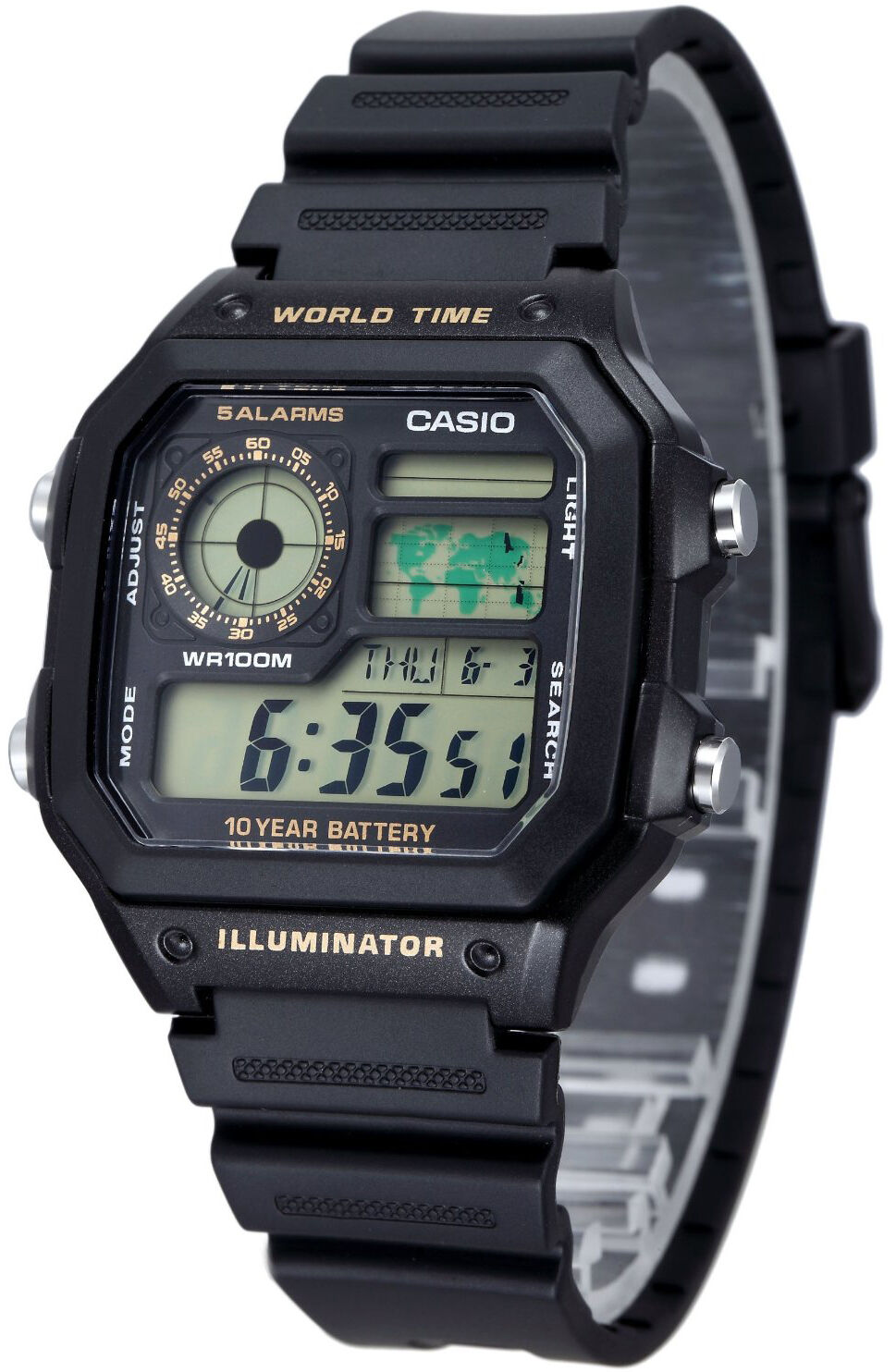 Мужские часы Casio Digital AE-1200WH-1B