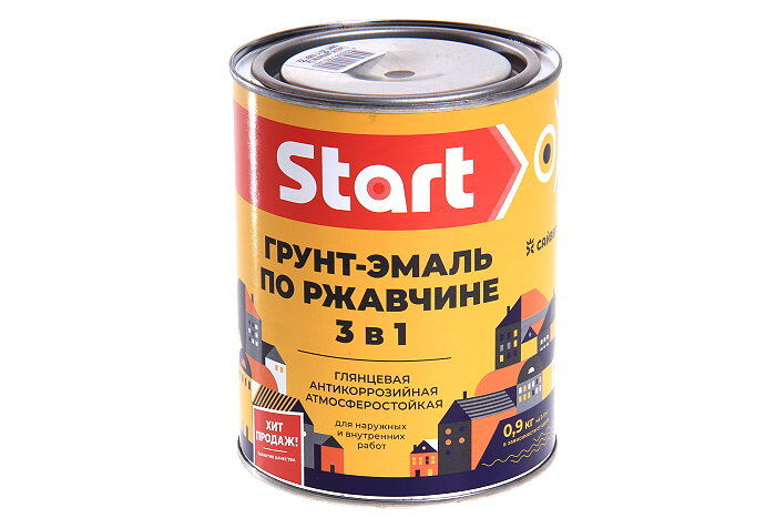 СТАРТ Грунт-эмаль по ржавчине 3 в 1 оранжевая 0,8кг./14