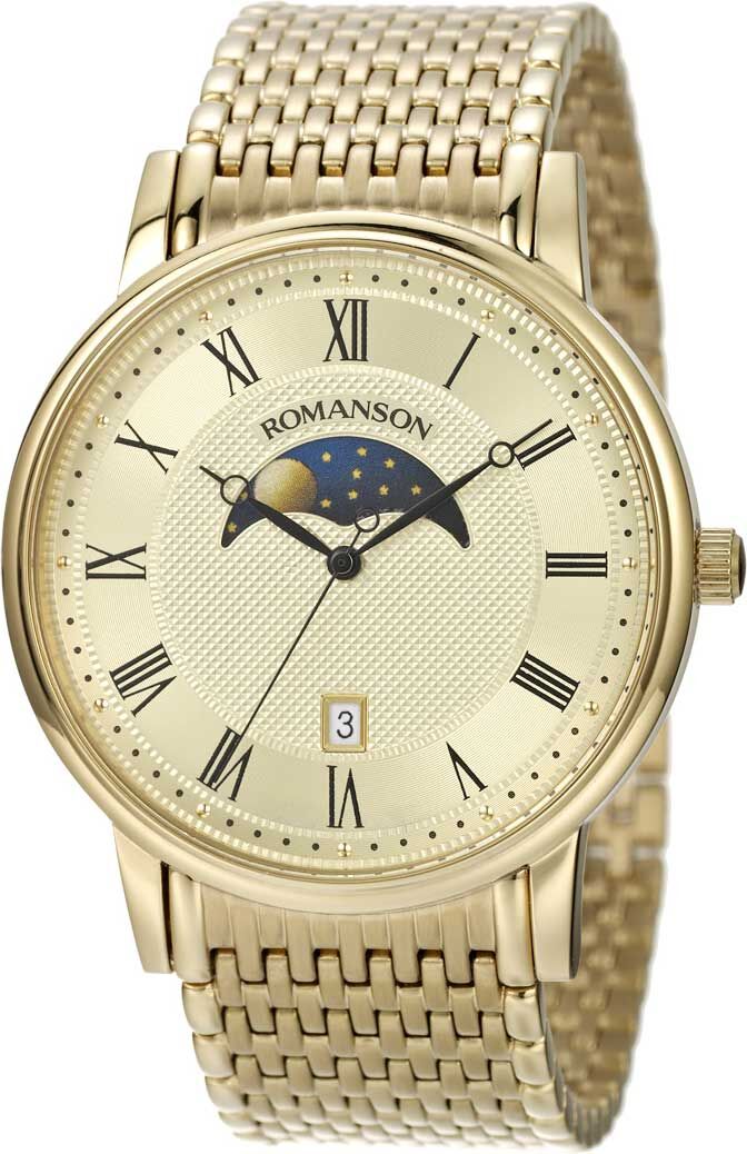 Мужские часы Romanson Alpha Saphir TM1274F MG GD