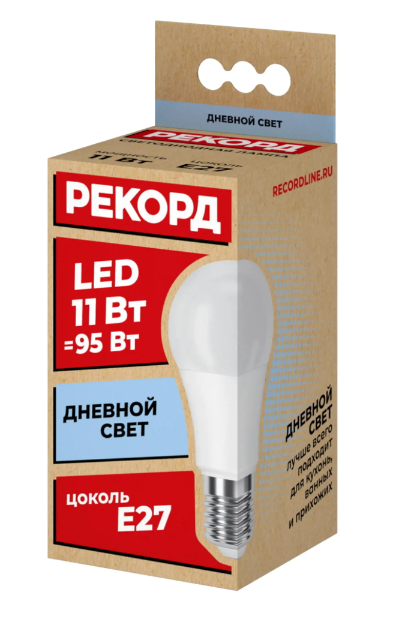 Лампа светодиодная LED А60-U 11W E27 4000K РЕКОРД кратно 5 /5/100