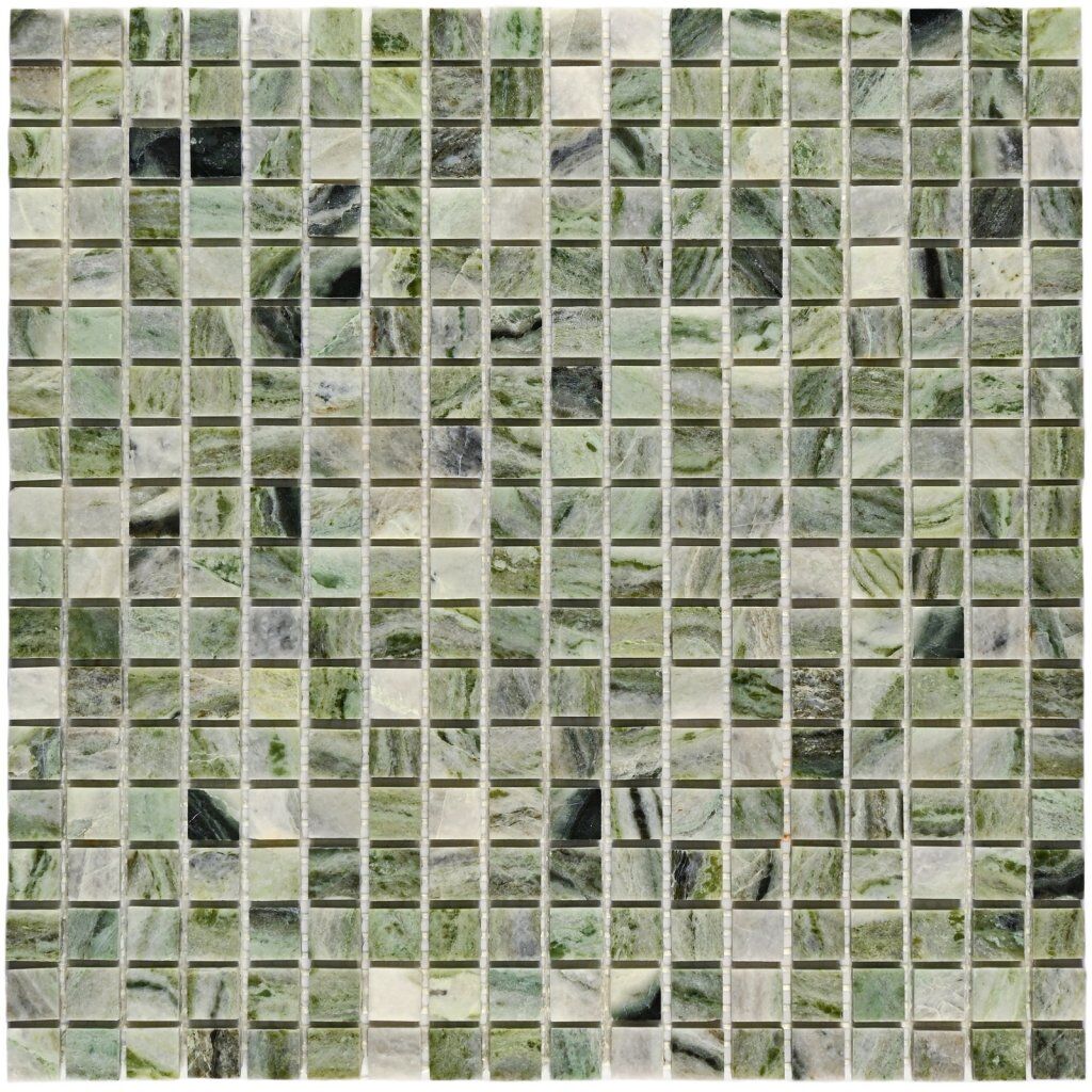 Мозаика каменная Monaco-15 slim (pol) Bonaparte зеленая полированная