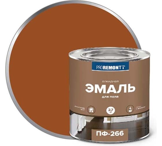ПРОРЕМОНТ эмаль ПФ-266 Желто-коричневая 2,7 кг./6 ТУ