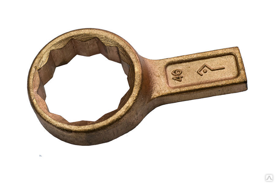 Ключ 24 (КГНО) гаечный накидной односторонний коленчатый омедненный ТУ(40Х) М30-50 удлиненный