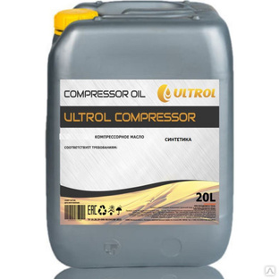 Масло для винтовых и лопастных компрессоров Compressor-46 ULTROL, канистра 20 литров 