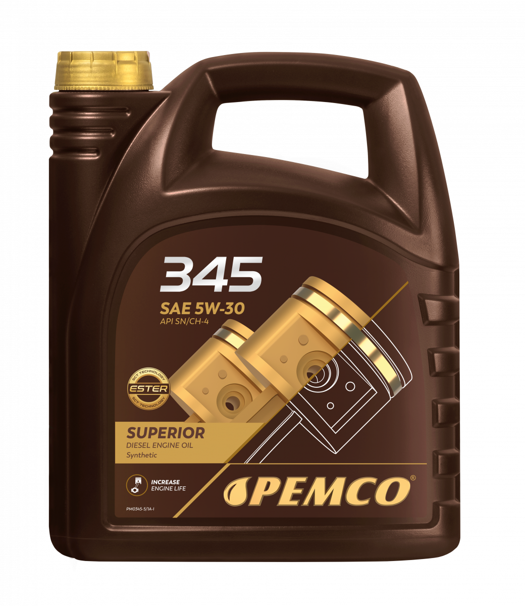 Моторное масло PEMCO 345 5W-30 SN/CH-4 синтетическое, 5л (PM0345-5)