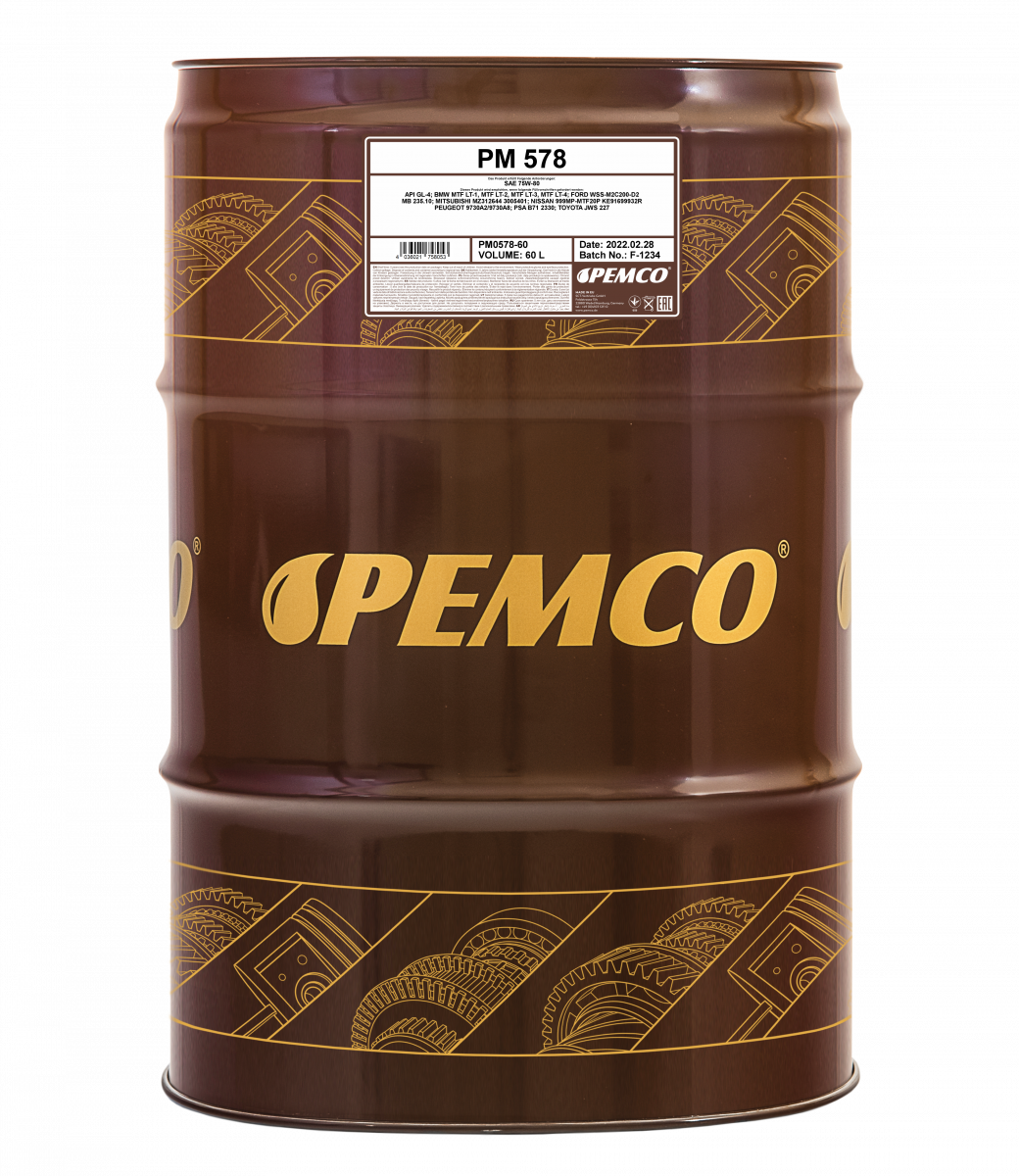 Масло трансмиссионное PEMCO 578 75W-80 API GL-4