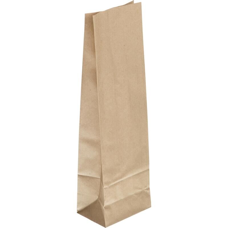 Крафт-пакет бумажный коричневый 9x6.5х31 см 70 г/кв.м био (1000 штук в упаковке) NoName