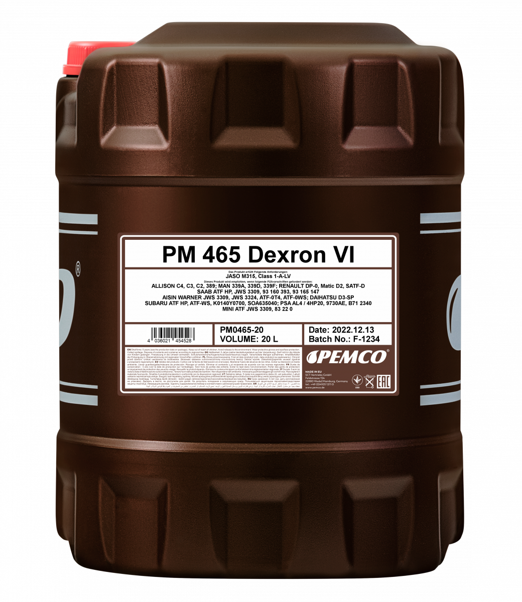 Масло трансмиссионное PEMCO 465 Dexron VI