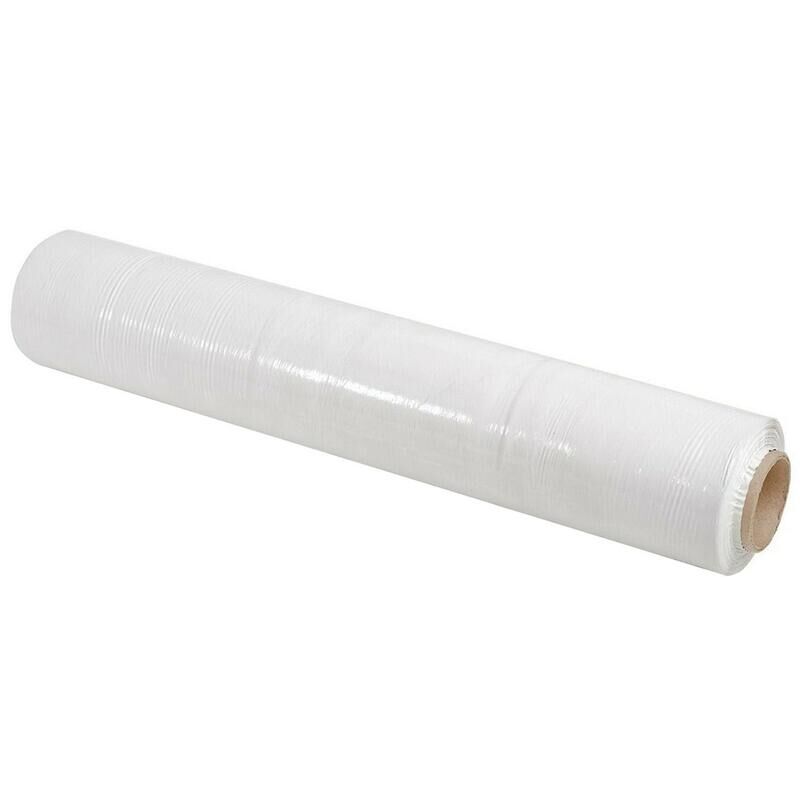 Стрейч-пленка для ручной упаковки вторичное сырье белая вес 2 кг 20 мкм x 217 м x 500 мм NoName